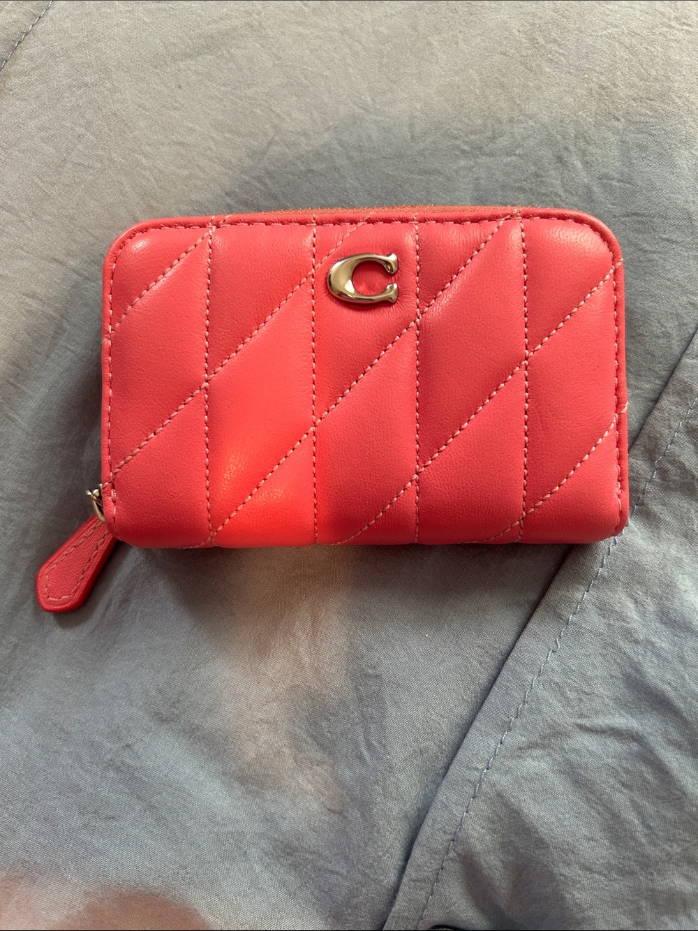 Coach Hot Pink Pebbled Leather Chain Crossbody - Picture 2 of 3
